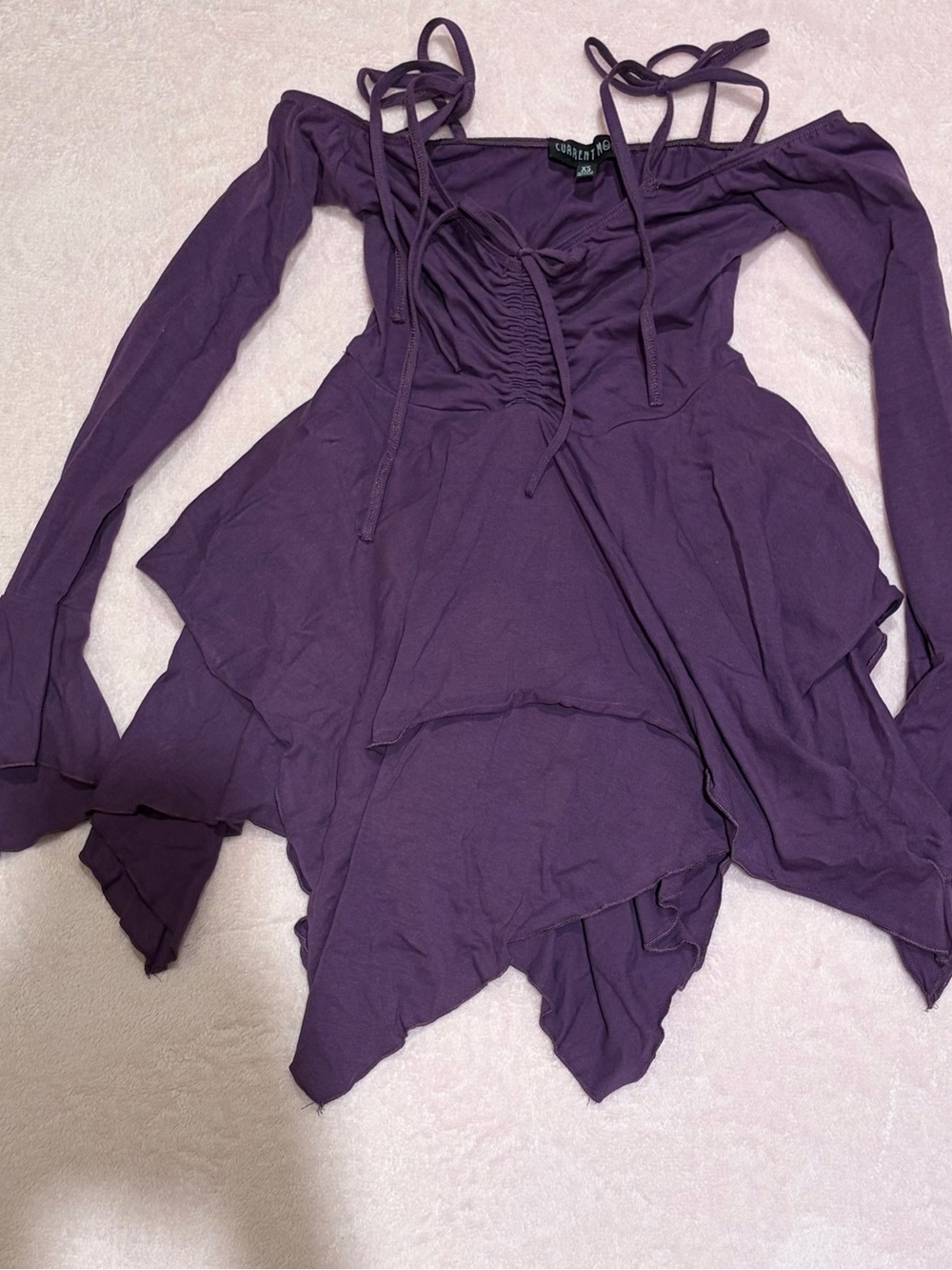 Purple Off-Shoulder Layered Tunic Top